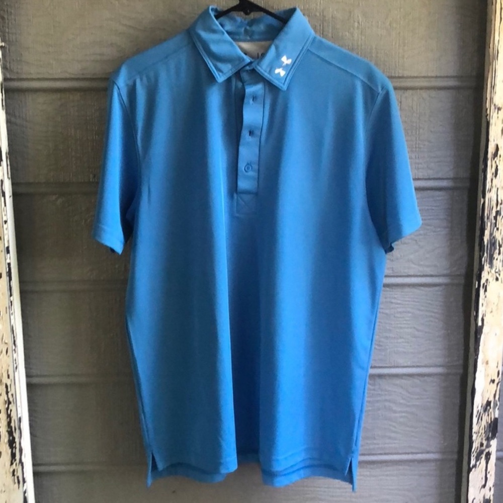 ⛳️ sale! Under Armour blue polo size large in EUC